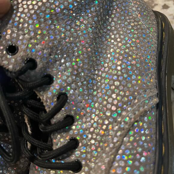 Vtg Y2K Doc Martens Rainbow Sparkly Metallic Lace Up Combat Girly Boots US 10 - Picture 6 of 8